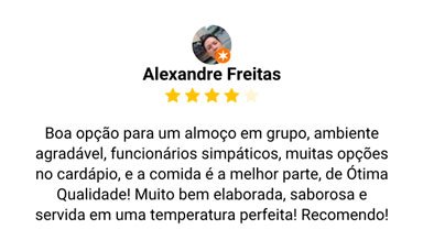 Avaliação 4 estrelas no Google — Alexandre Freitas: 